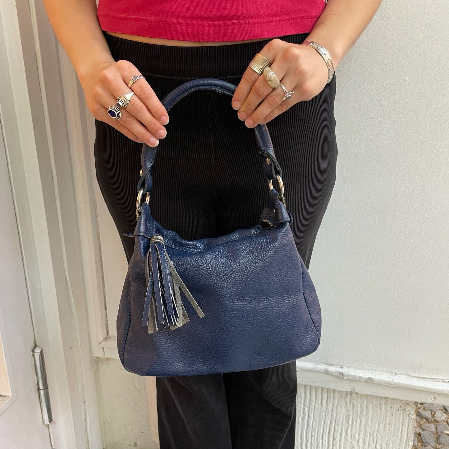 Blaue Tasche