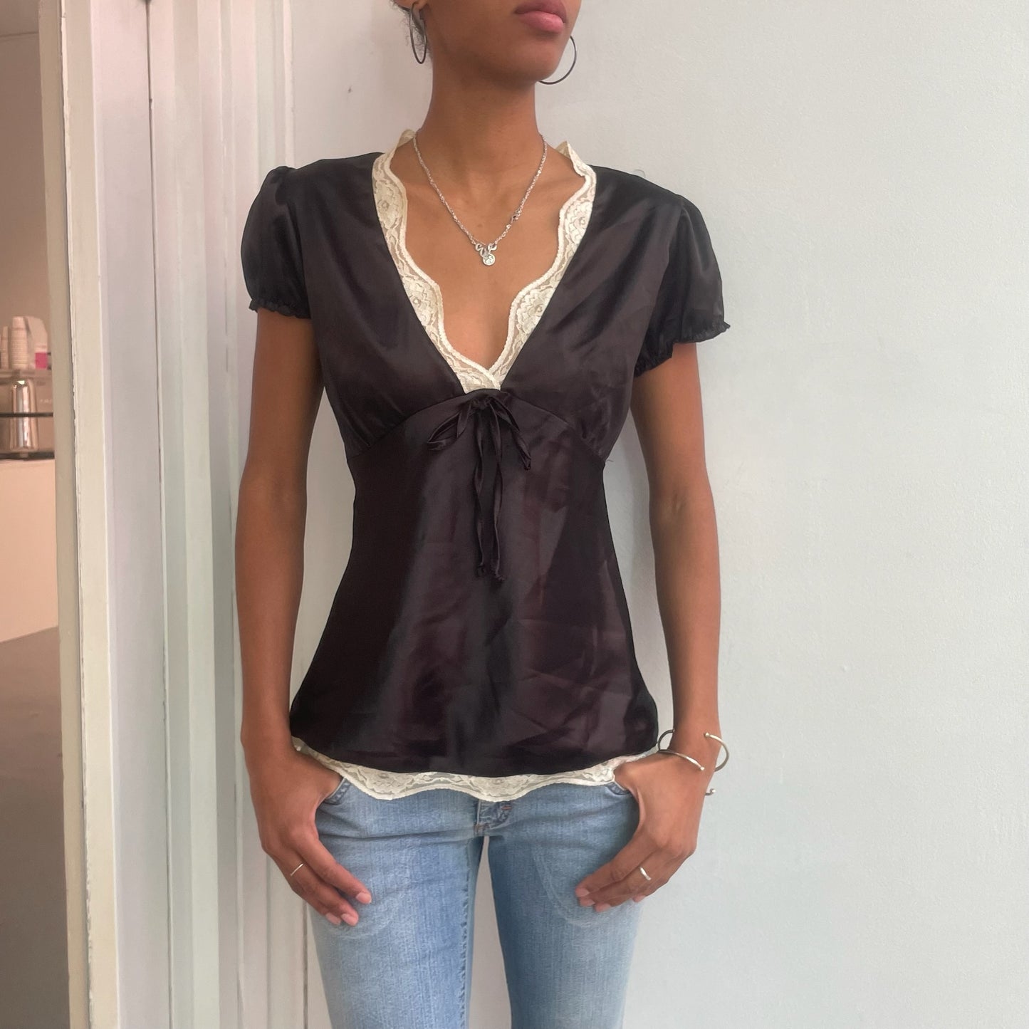 Black babydoll top