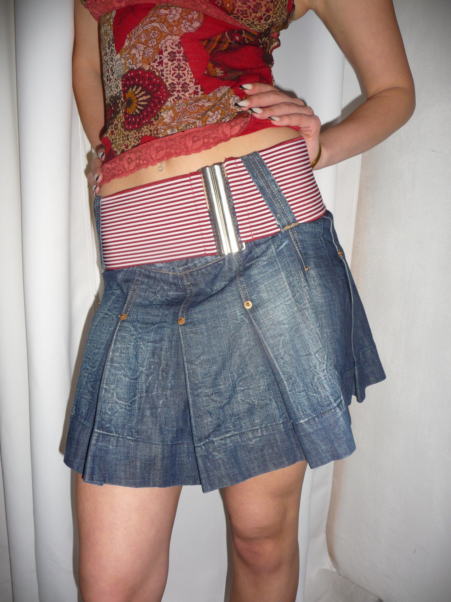 Jeansrock mit Gürtel