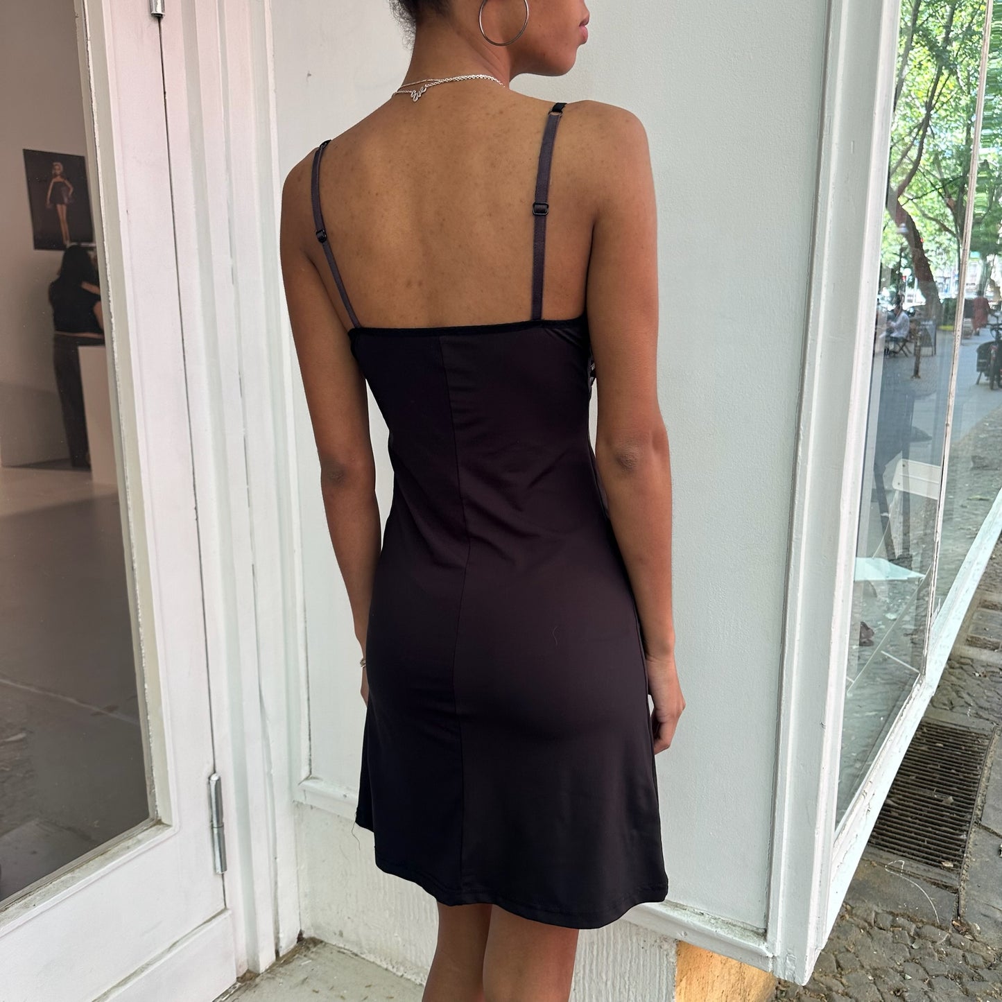 Black dress with ruffles