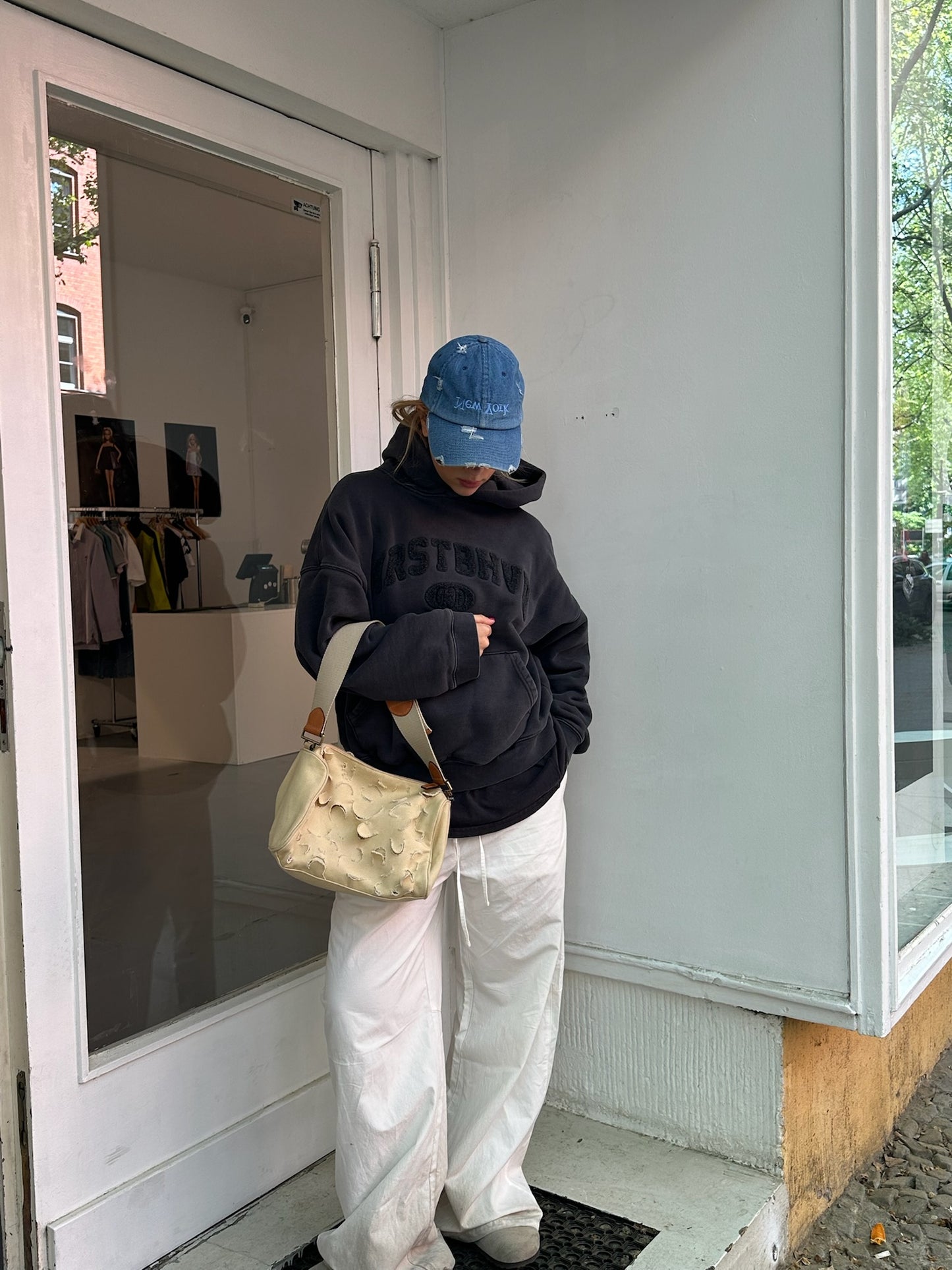 Beige Handttasche