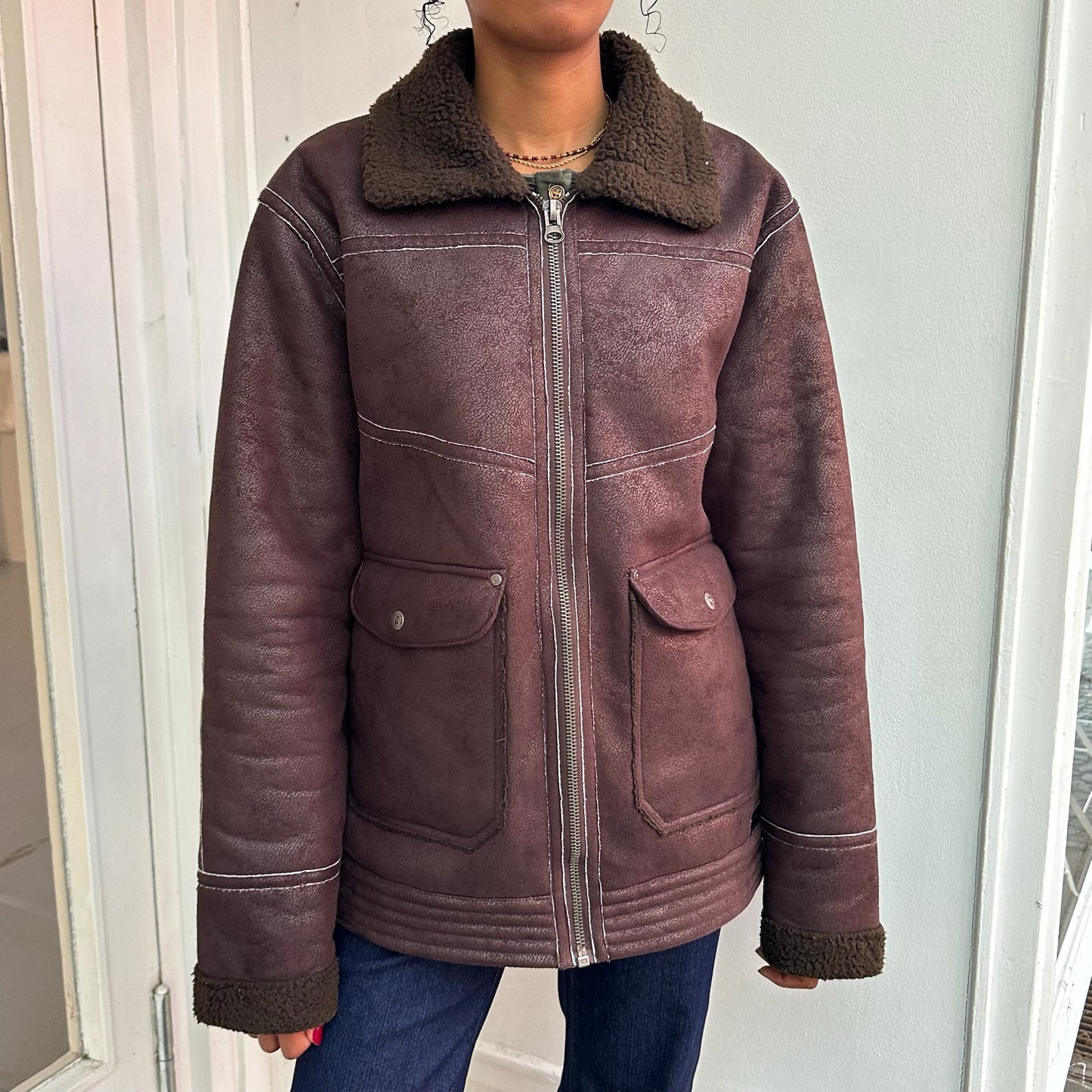 Braune Teddyfelljacke