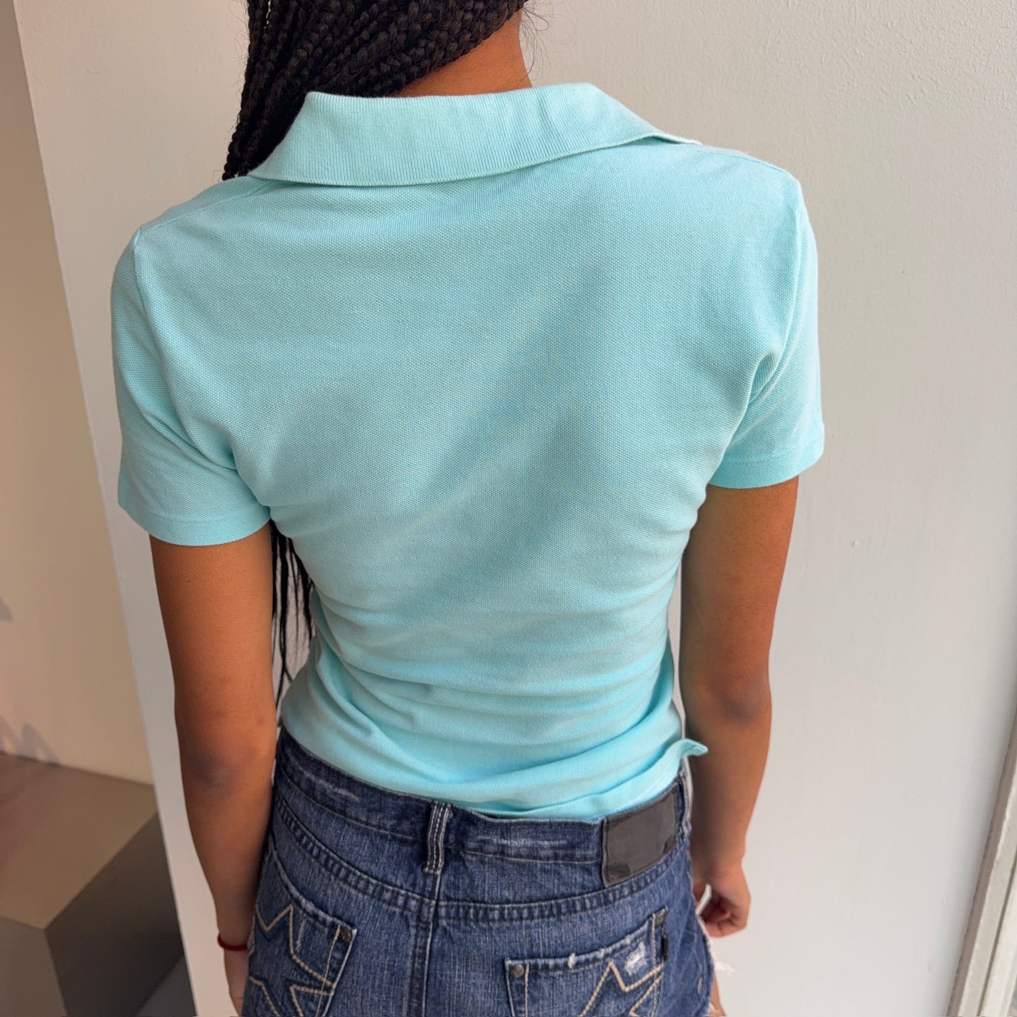 Turquoise Polo Top