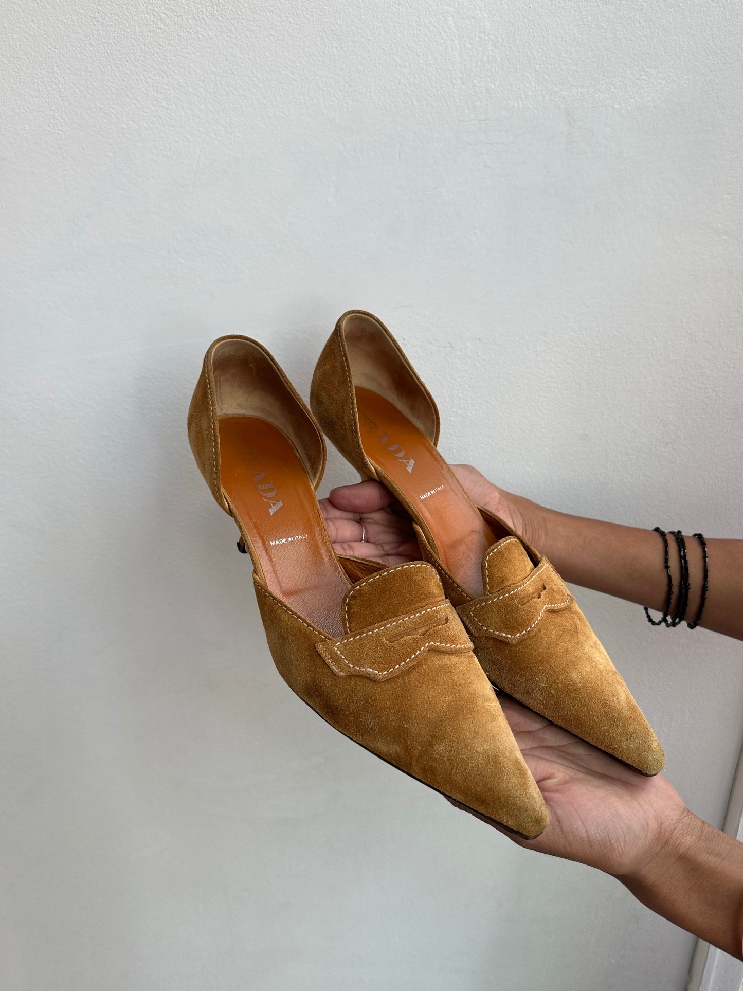 Vintage Prada Suede Kitten Heels