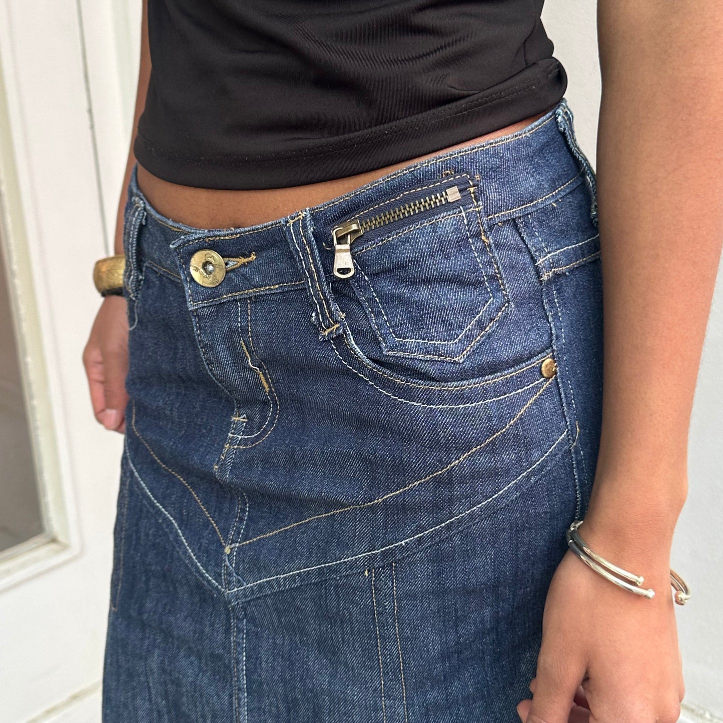 Jeans Faltenrock
