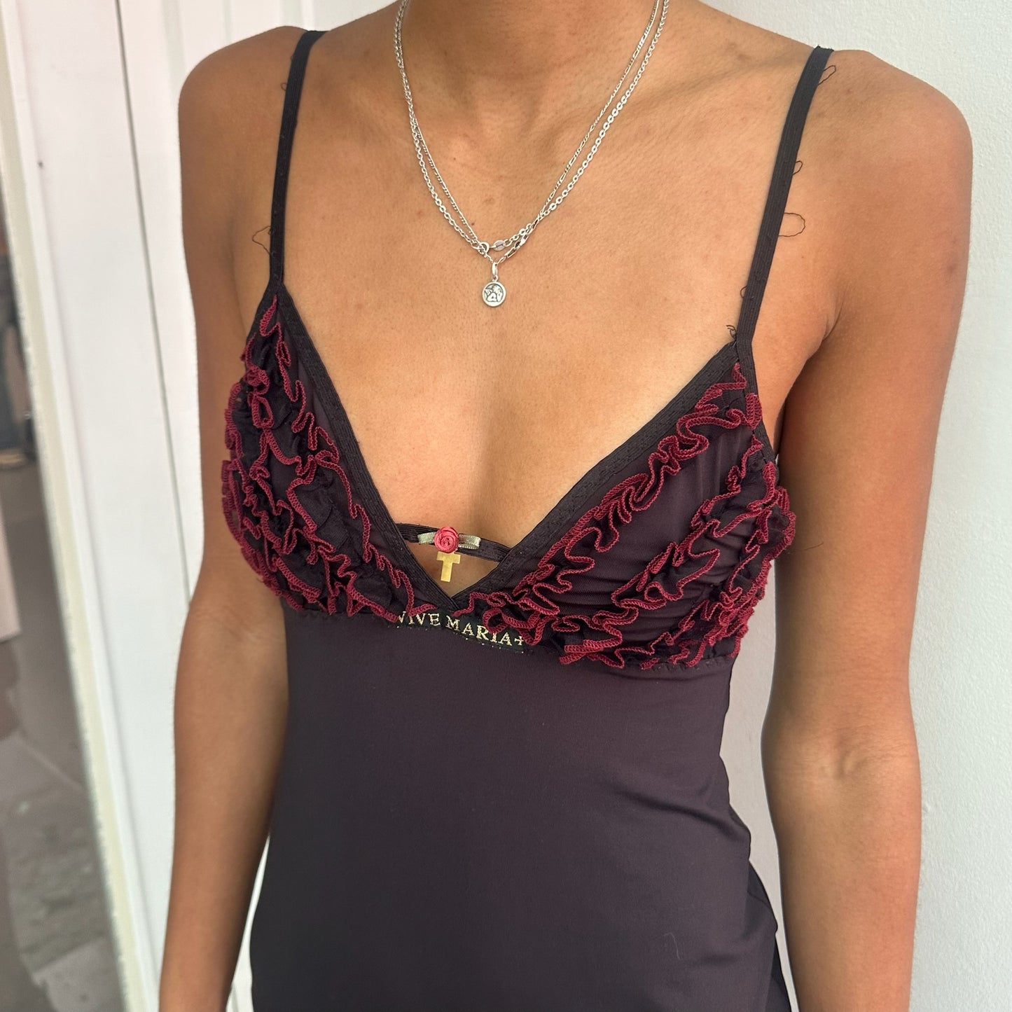 Black dress with ruffles