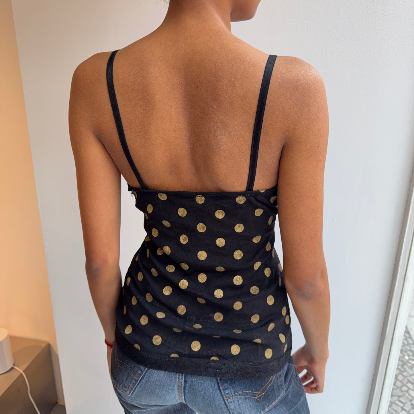 Black Polka-Dot Cami