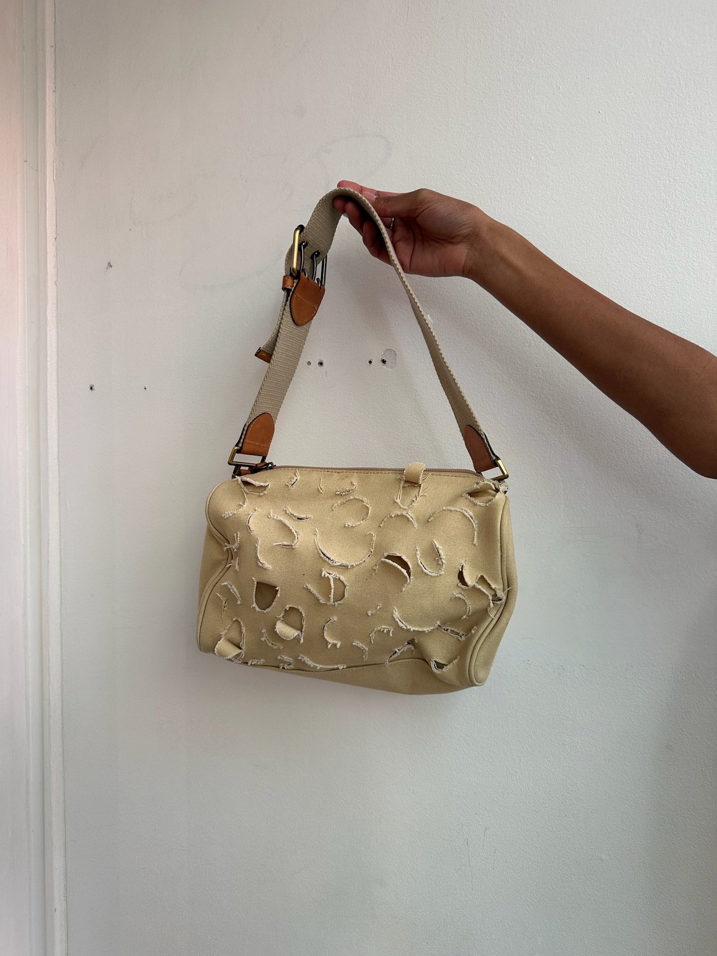 Beige Handttasche
