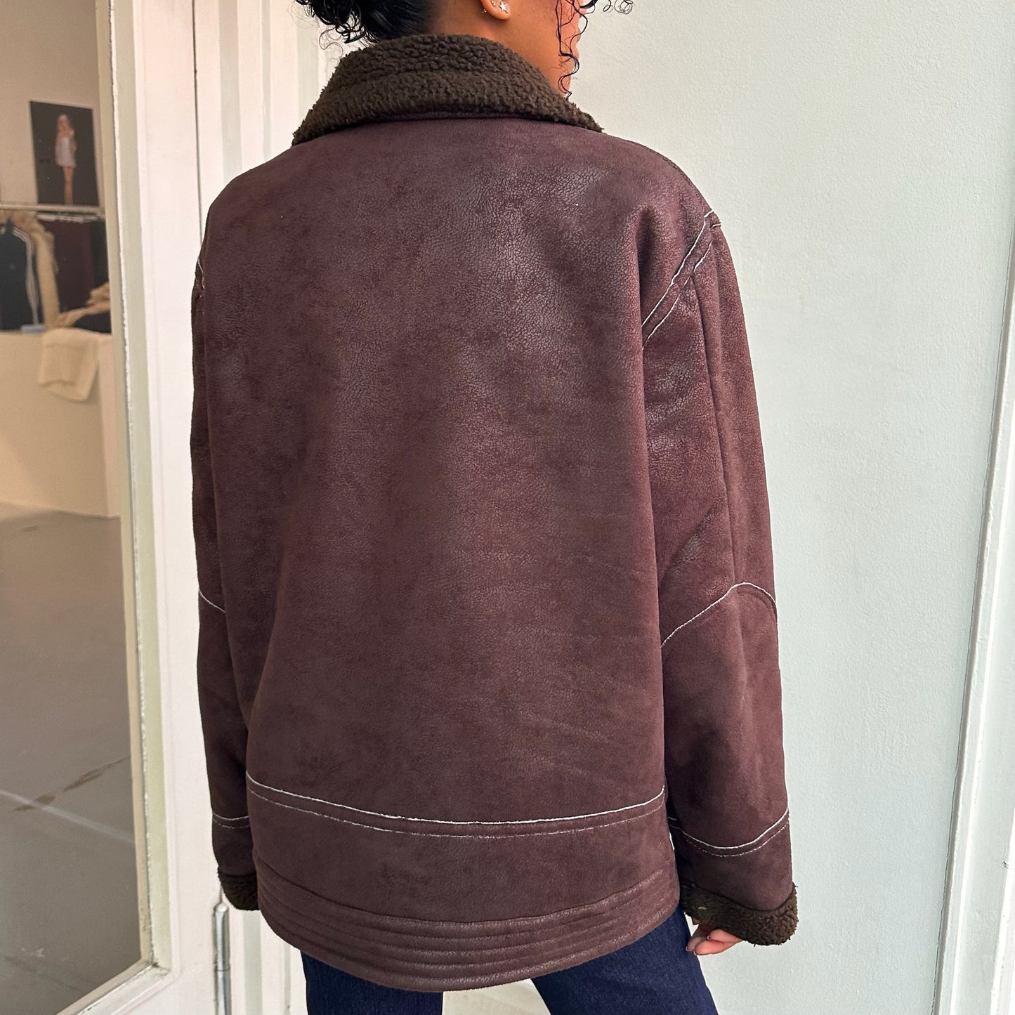 Braune Teddyfelljacke
