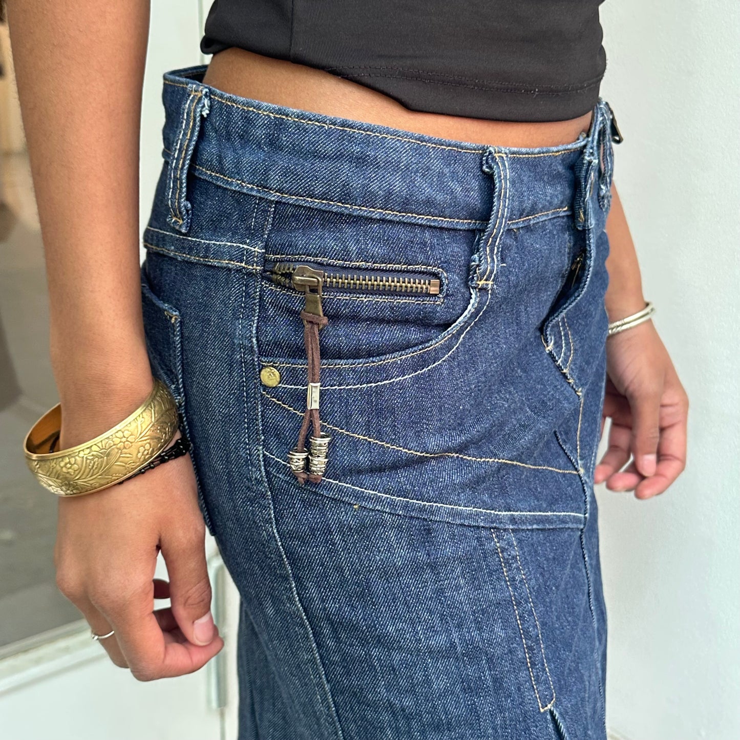 Jeans Faltenrock