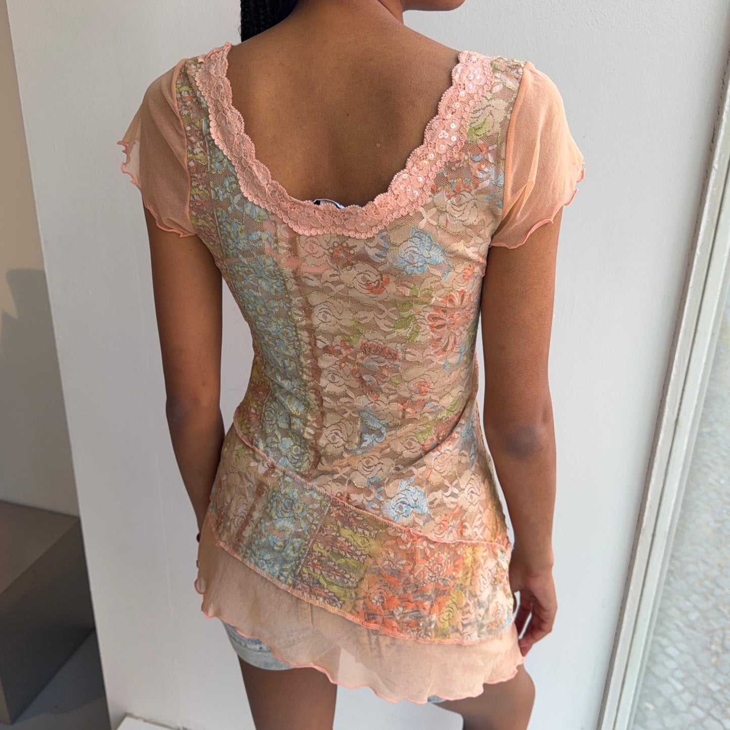 Asymmetrical Coral Top