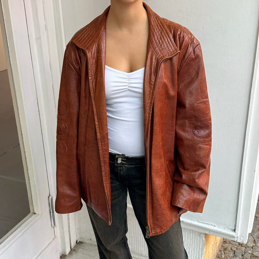 Braune Lederjacke