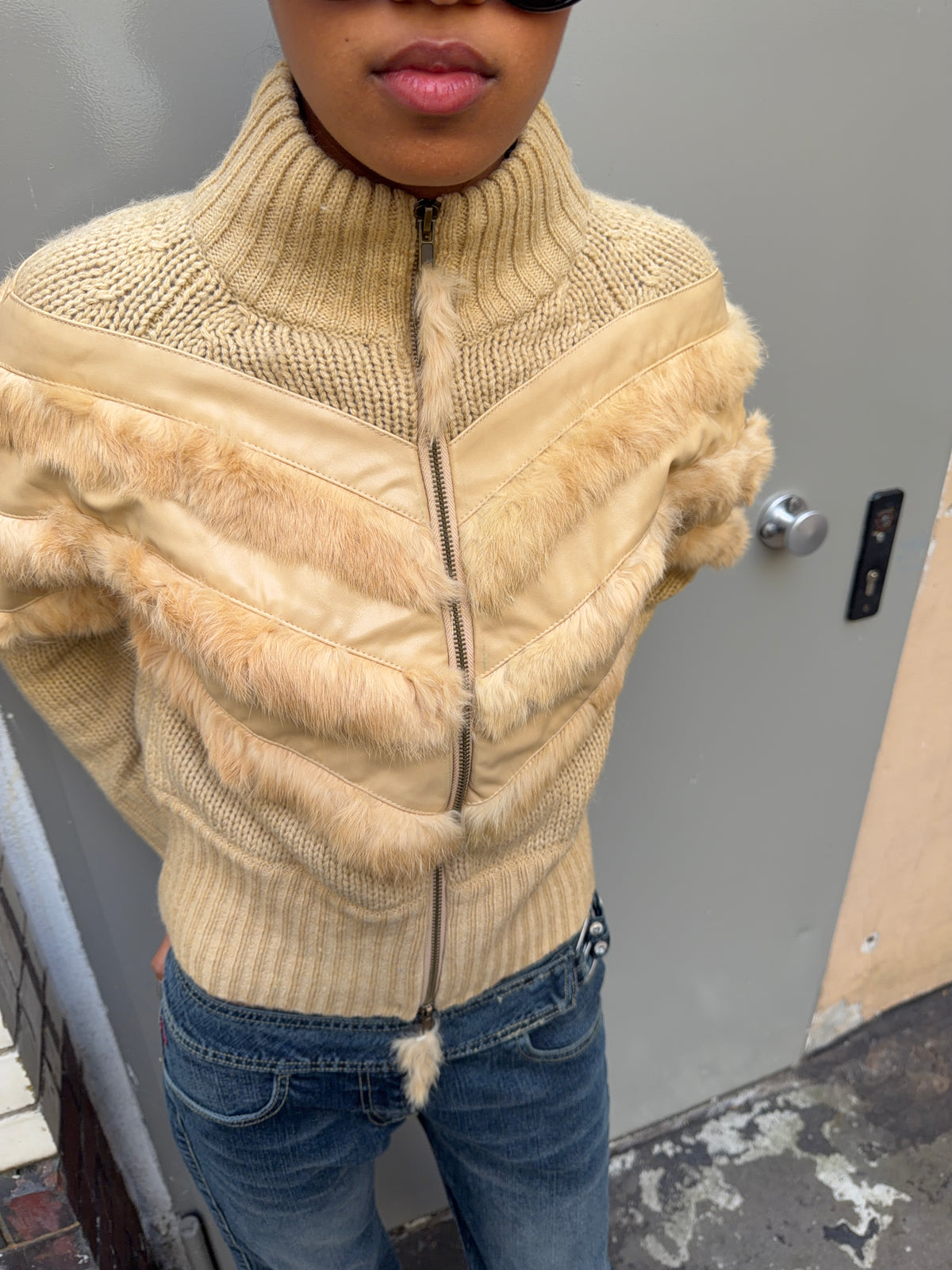 Fur Zip-Up Jacket