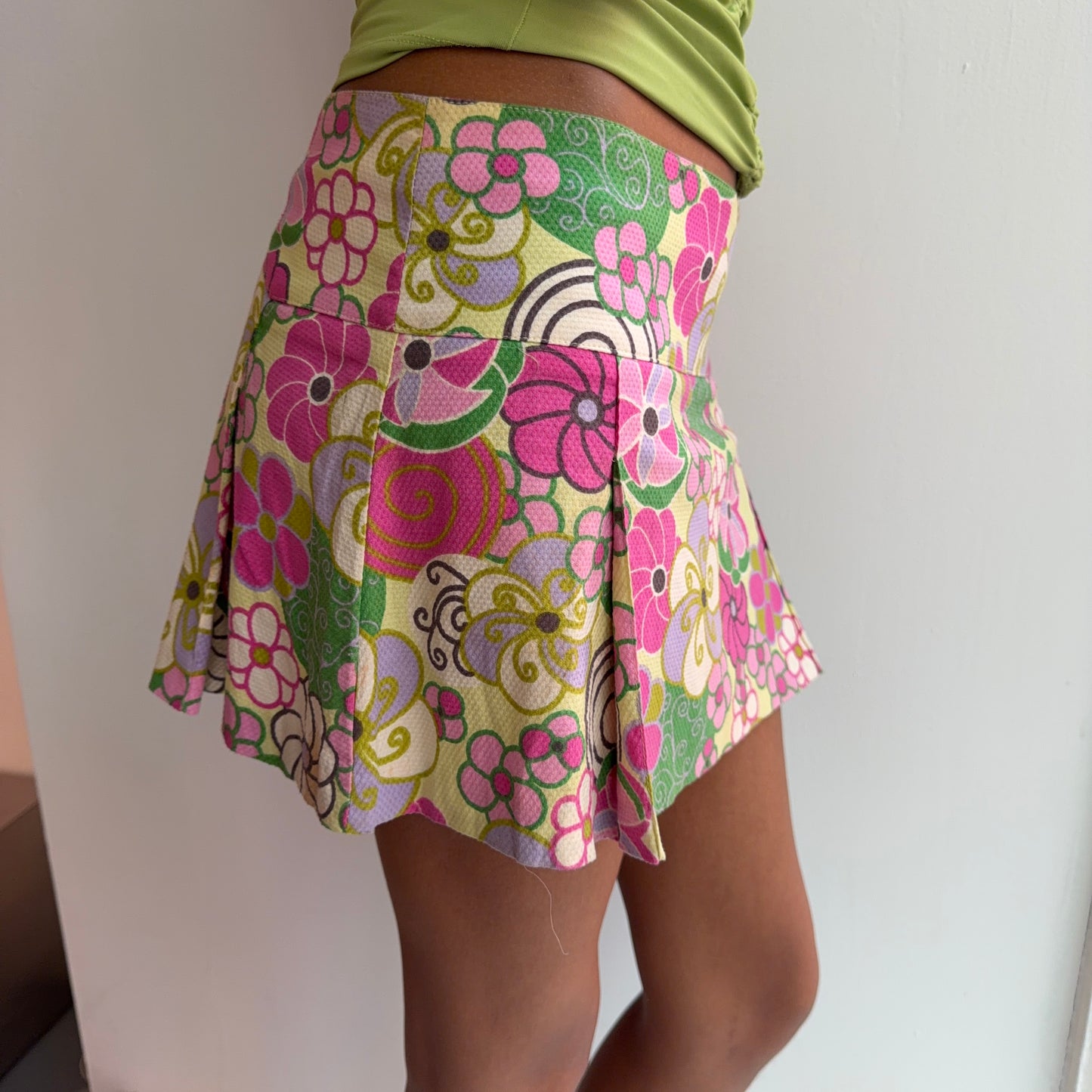 2000s Floral Miniskirt