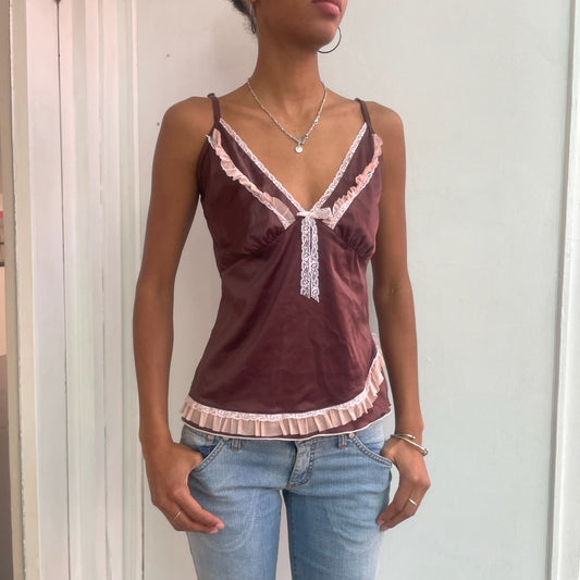 Brown lace top