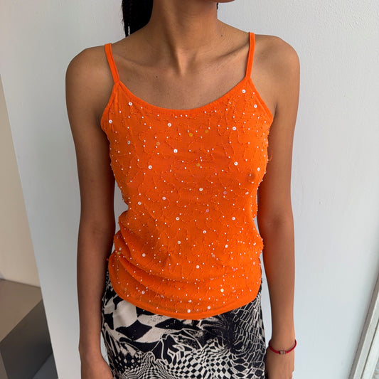 Orange Glitter Cami