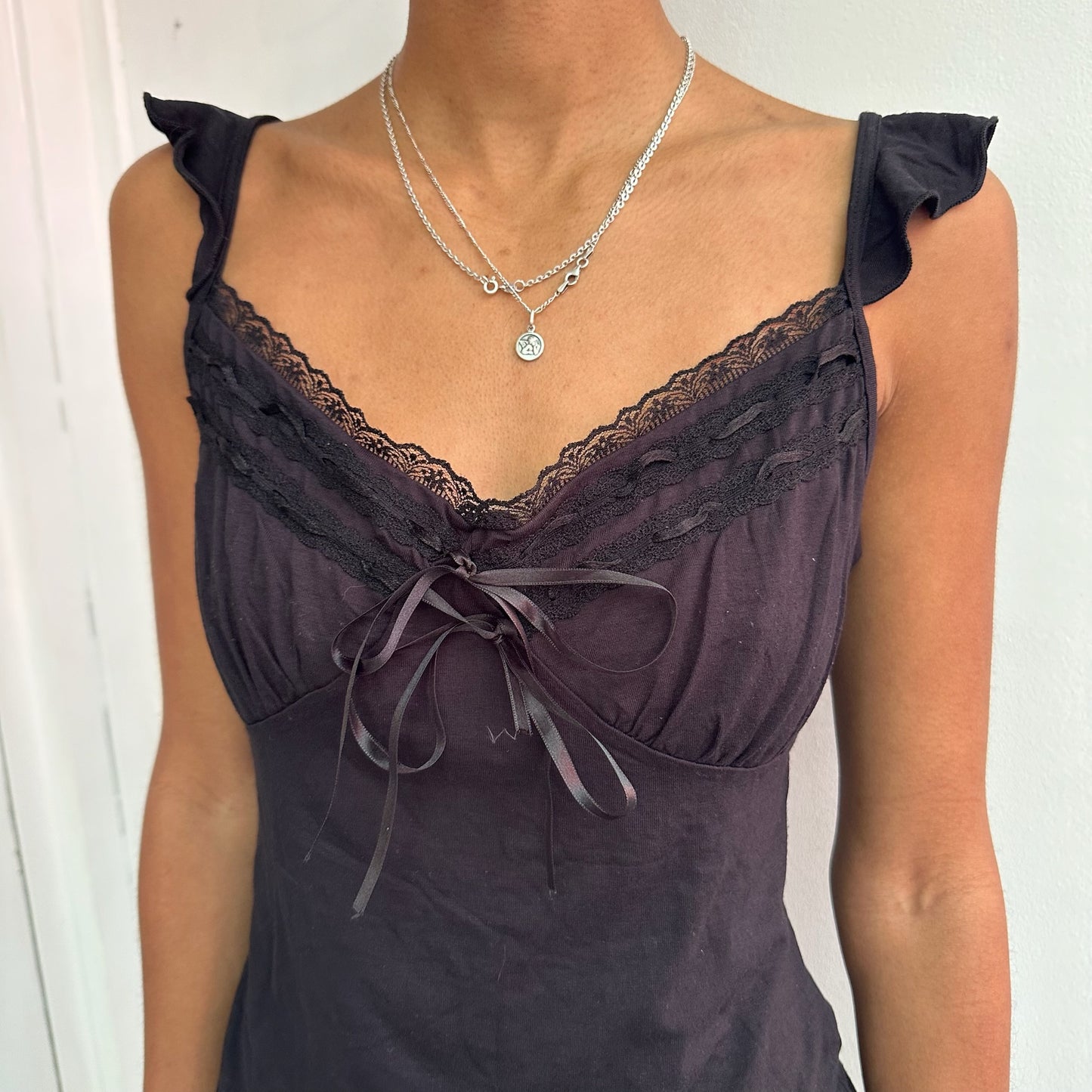 Schwarzes Rüschen Cami