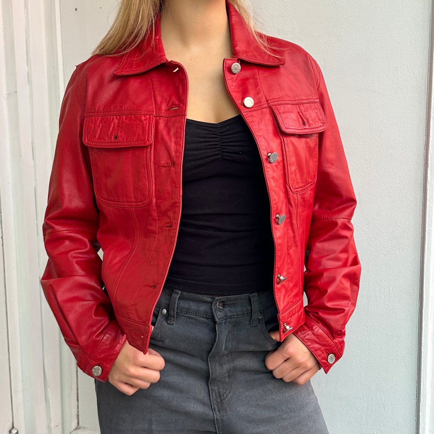 Rote Ledejacke