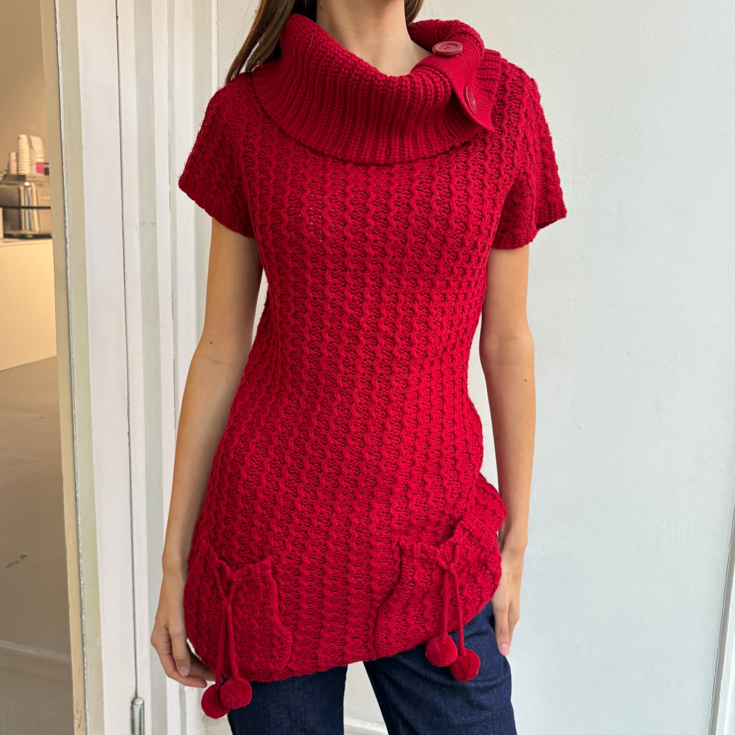 Roter Strickpullover