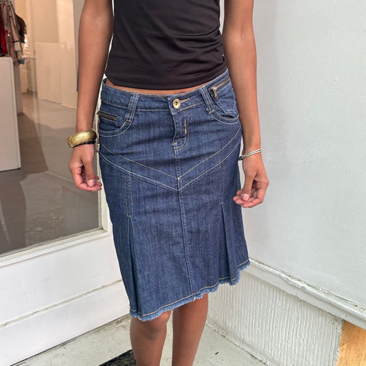 Jeans Faltenrock