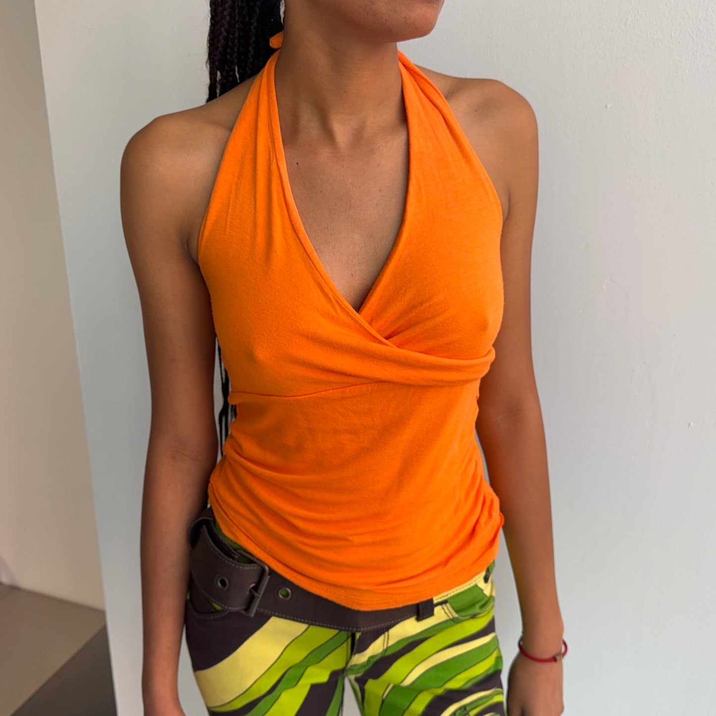 Orange Halterneck Top
