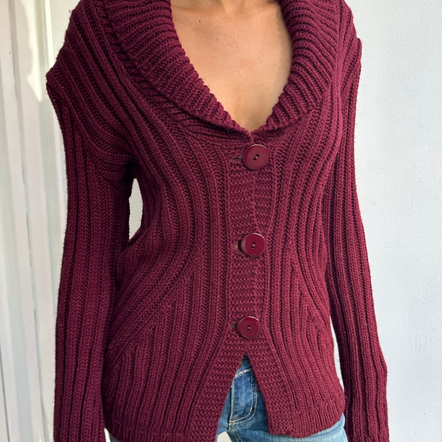 Dark Red Cardigan