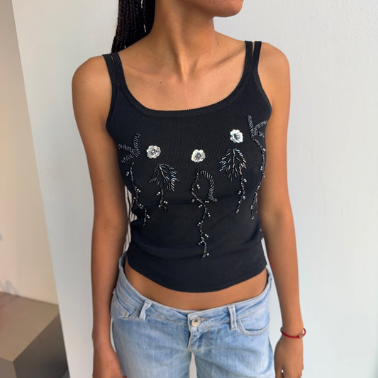 Black Floral Top