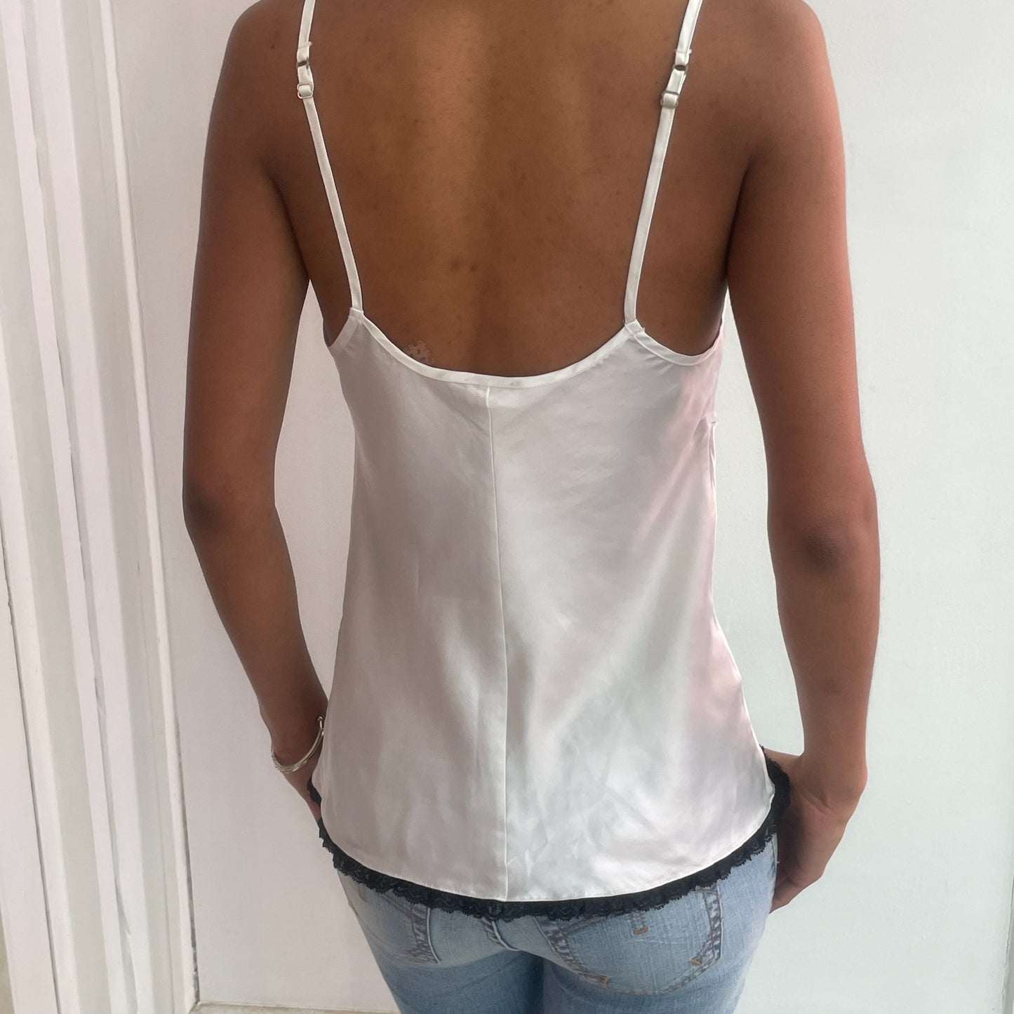 Weißes Satin Top