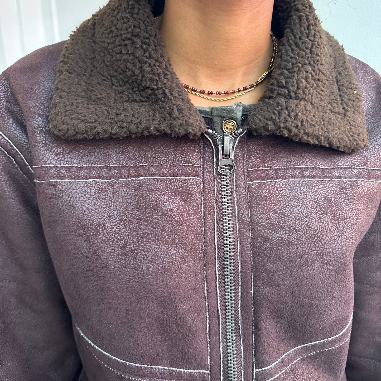 Braune Teddyfelljacke