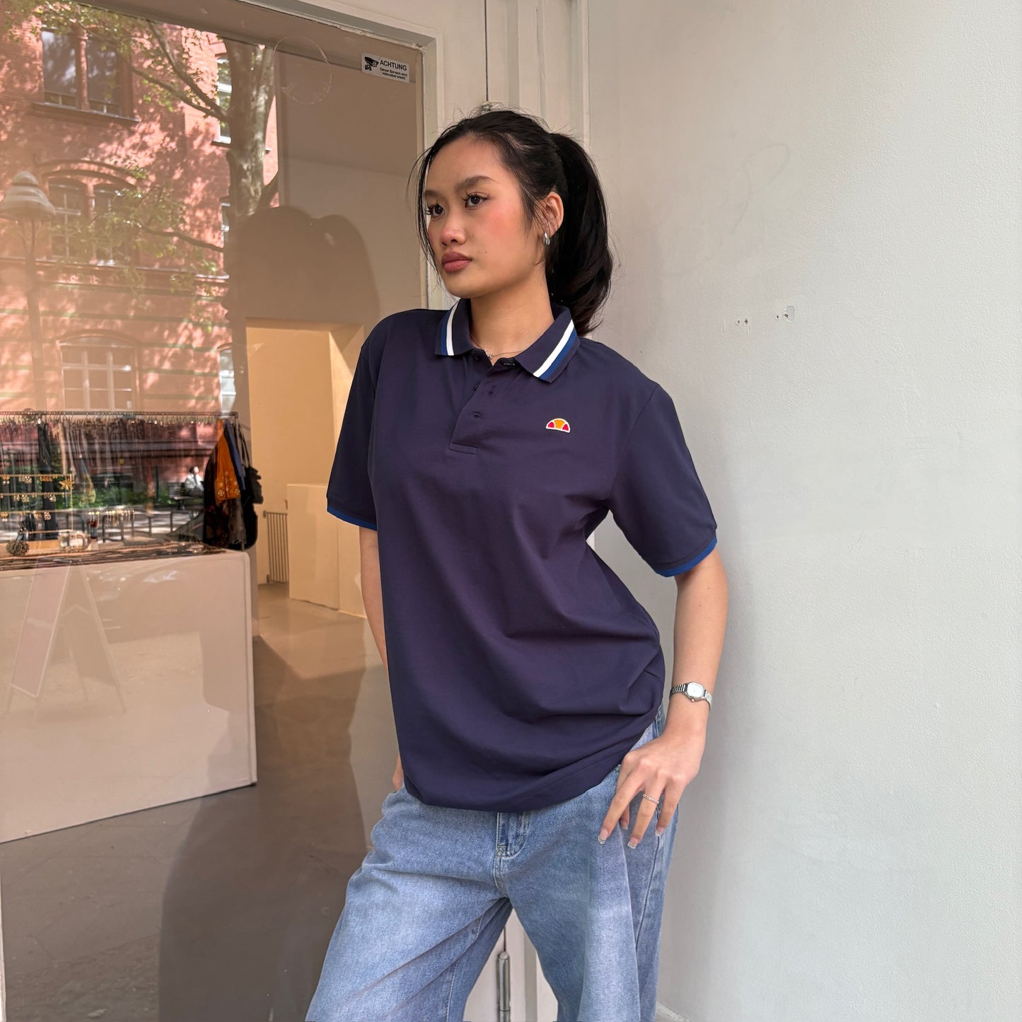Dunkelblaues Polo T-Shirt