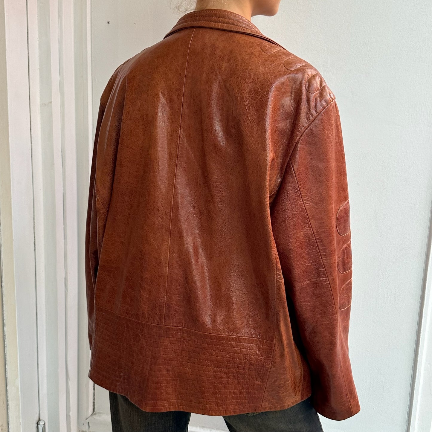 Braune Lederjacke