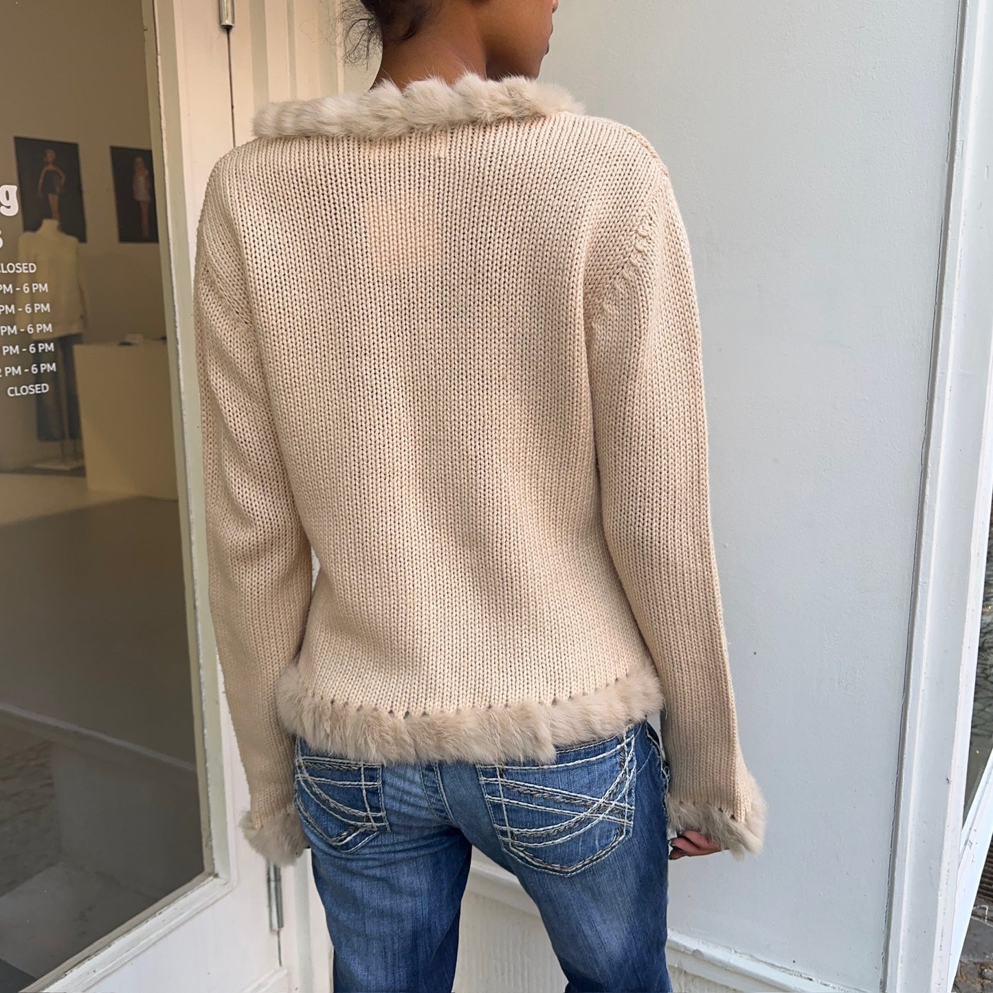 Fur-trimmed Cardigan