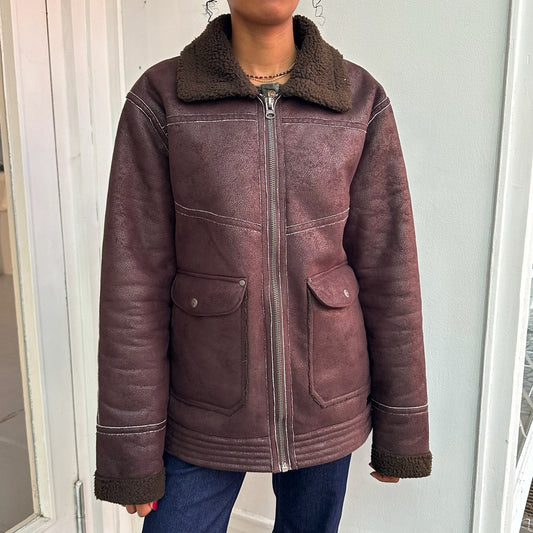 Braune Teddyfelljacke
