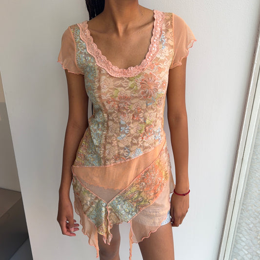 Asymmetrical Coral Top