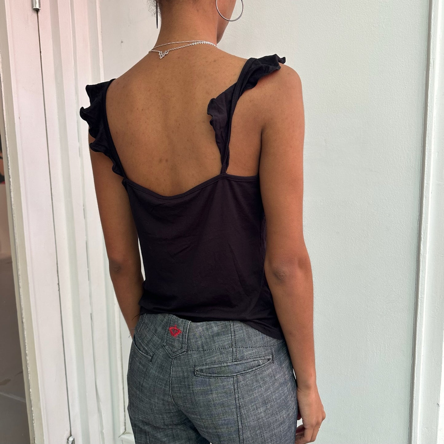 Schwarzes Rüschen Cami
