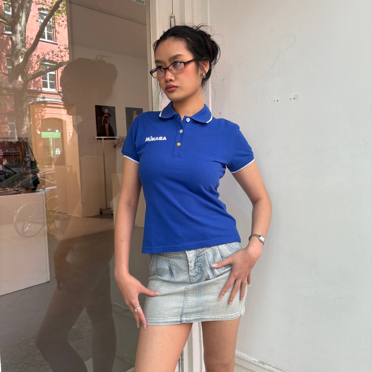 Blaues Polo T-Shirt