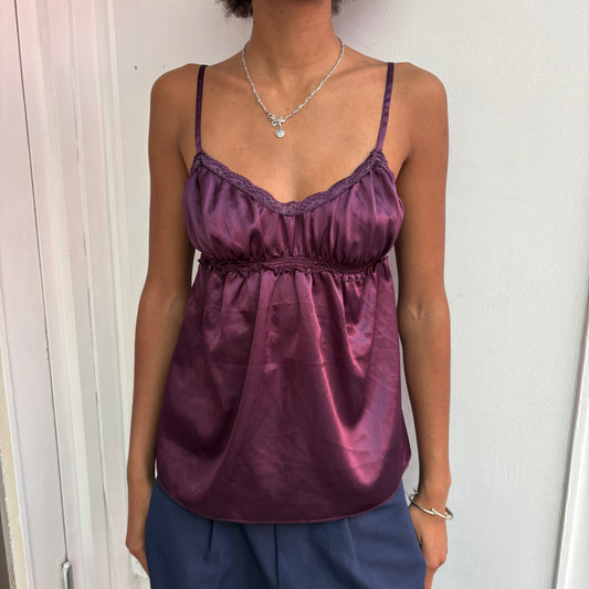 Lila Satin Top