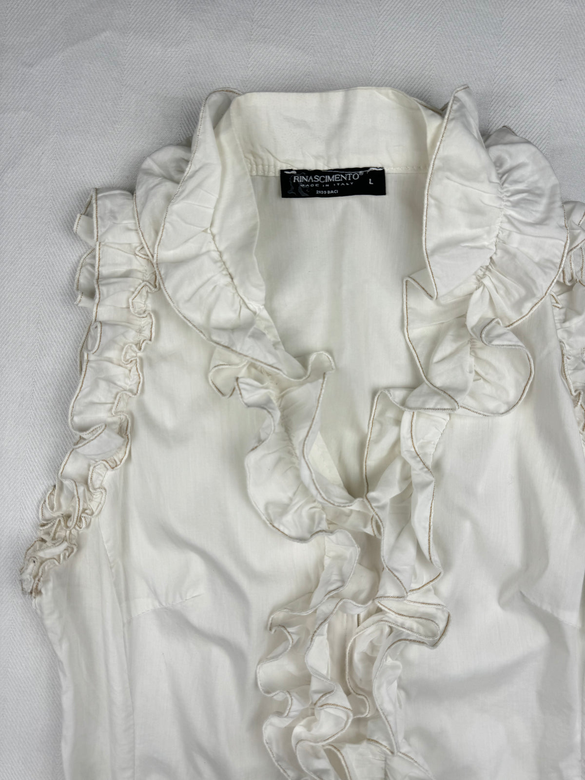 Creme Ruffle Top