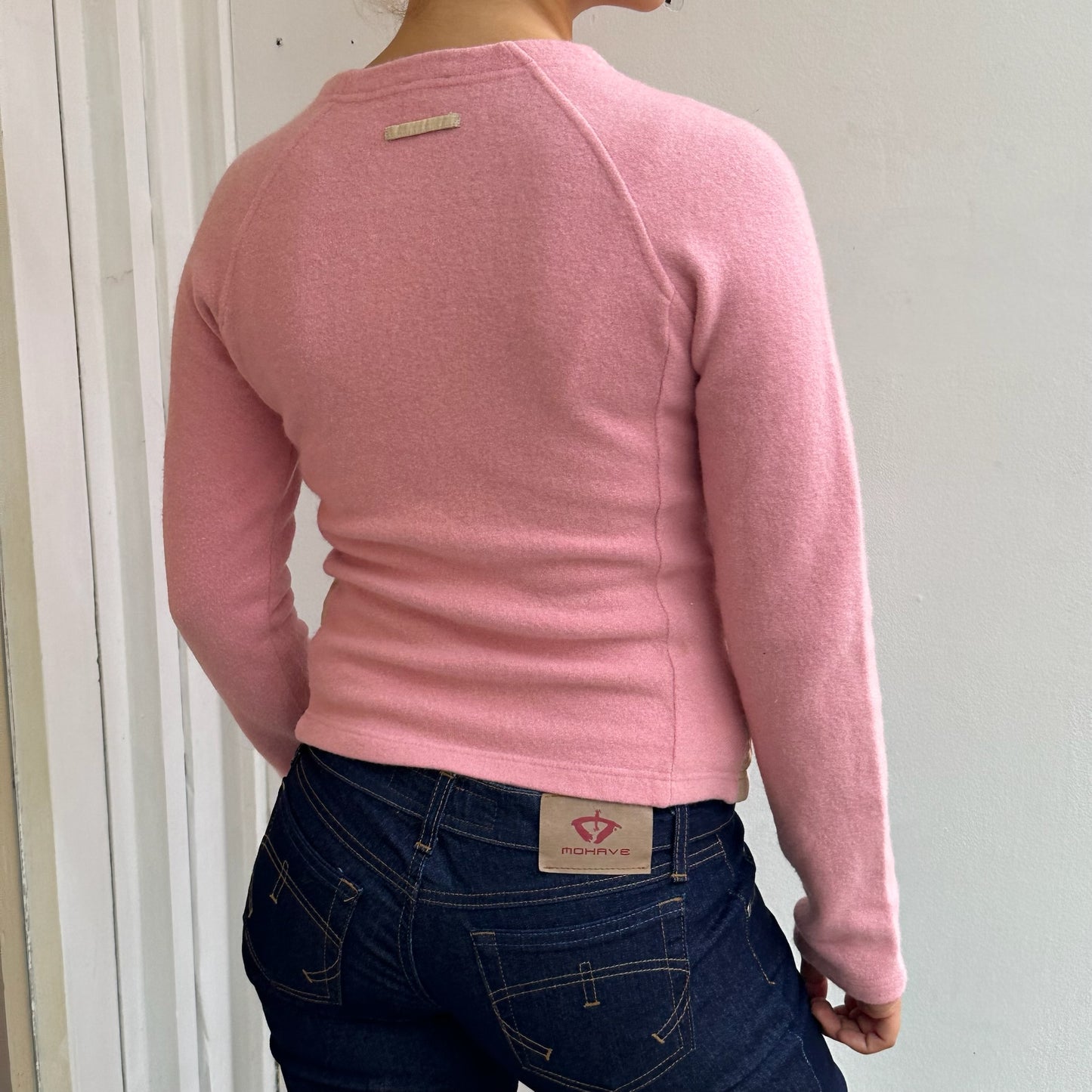 Rosa Strickjacke