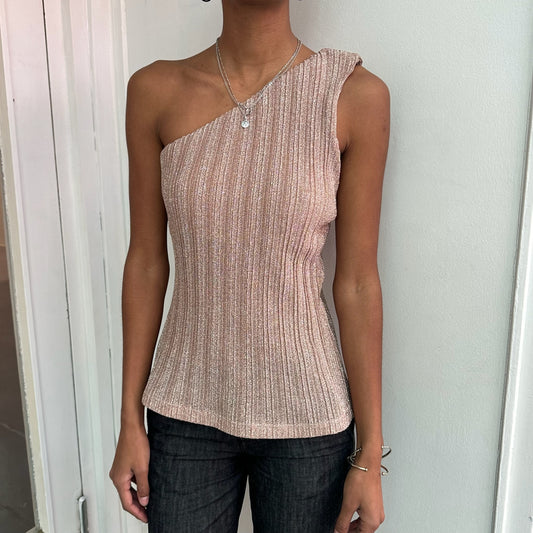 Asymmetrisches Glitzertop