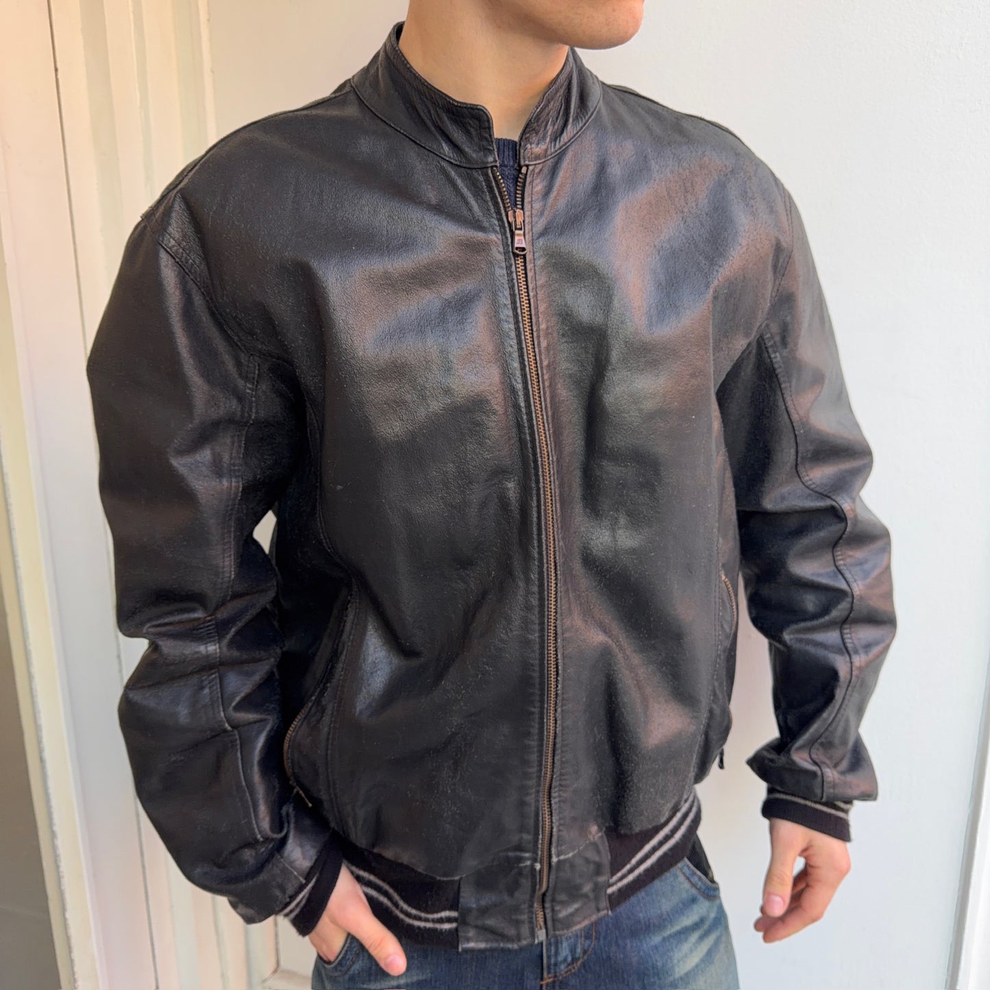 Vintage Leather Bomber