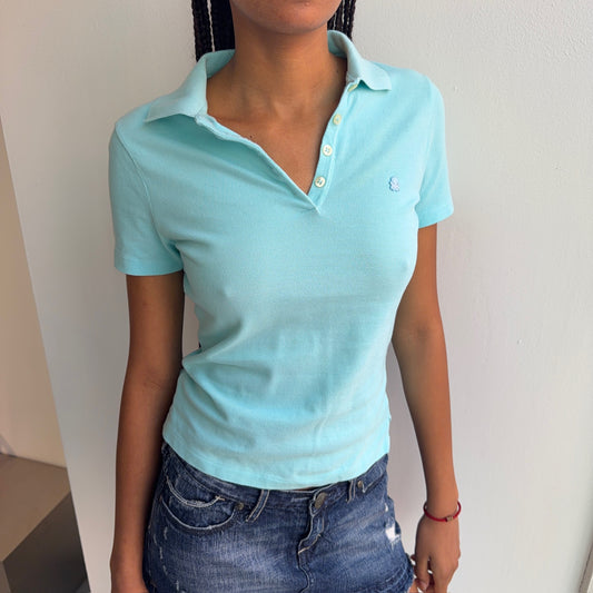 Turquoise Polo Top