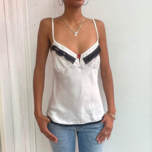 Weißes Satin Top