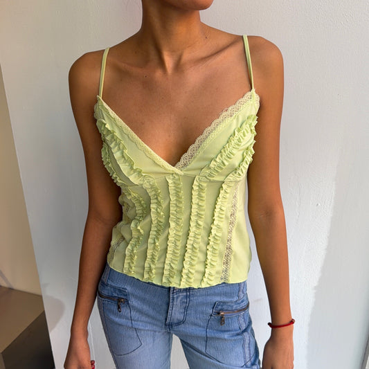 Green Ruffled Cami