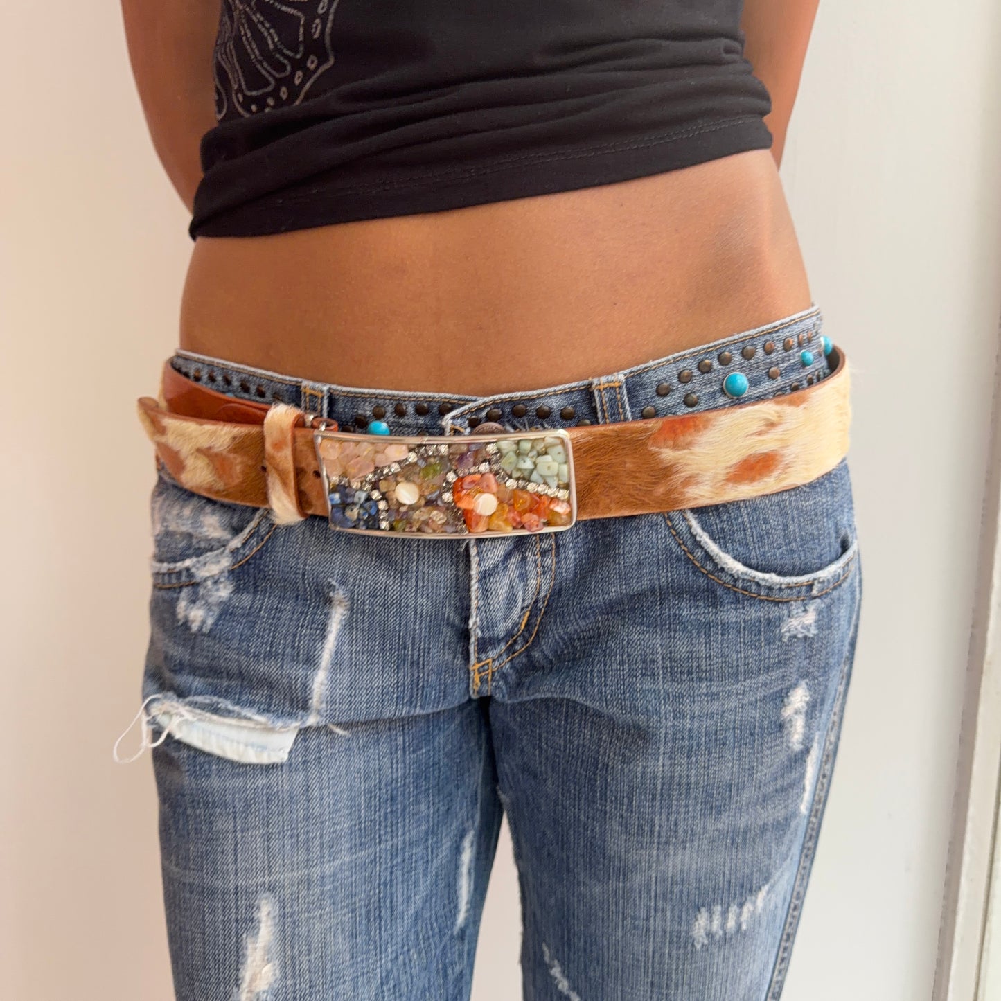 Cowhide Statement Belt