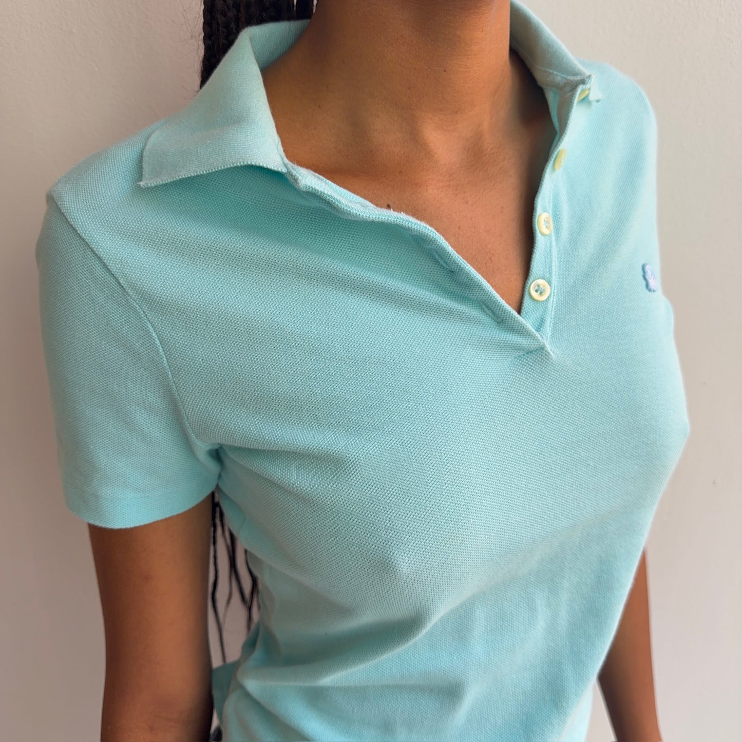Turquoise Polo Top