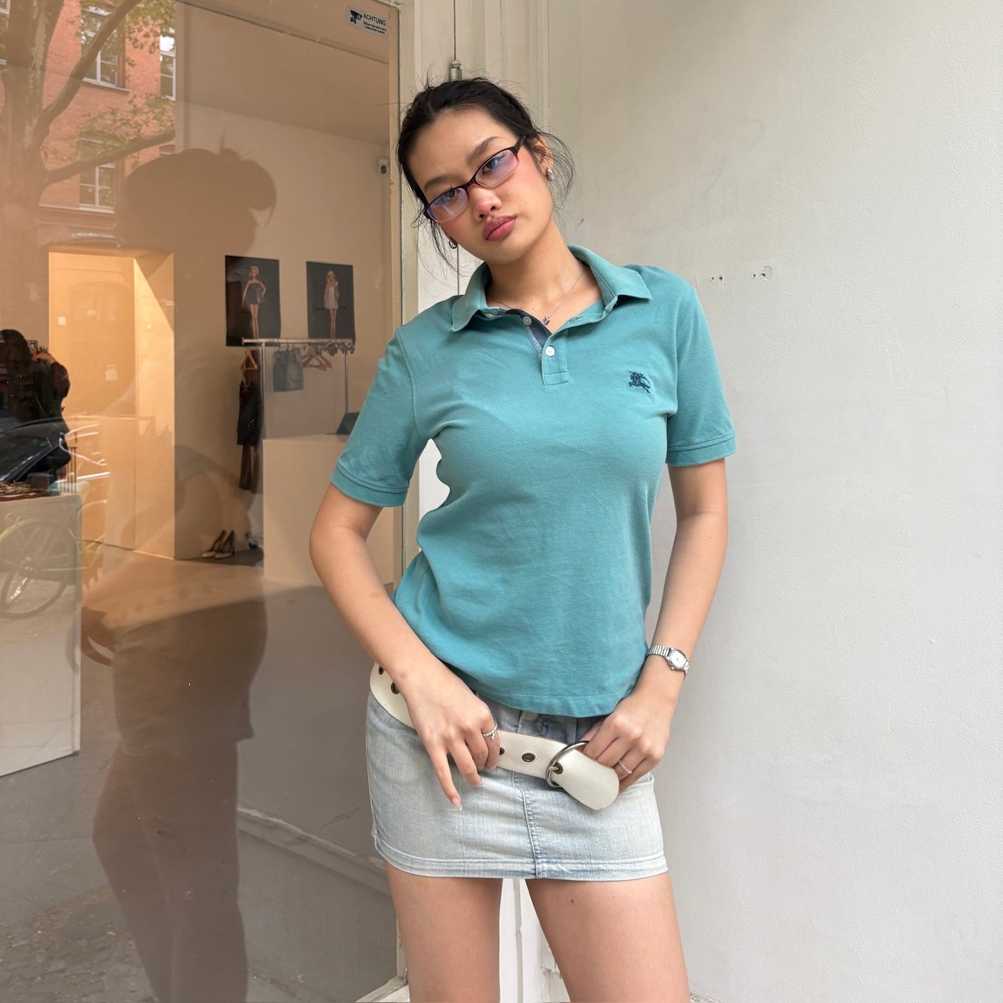 Blaues Burberry Polo T-Shirt