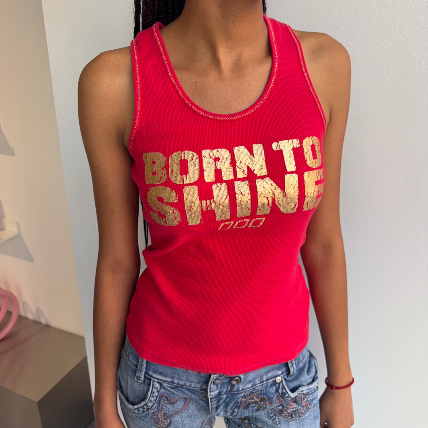 Red Glitter Tank Top