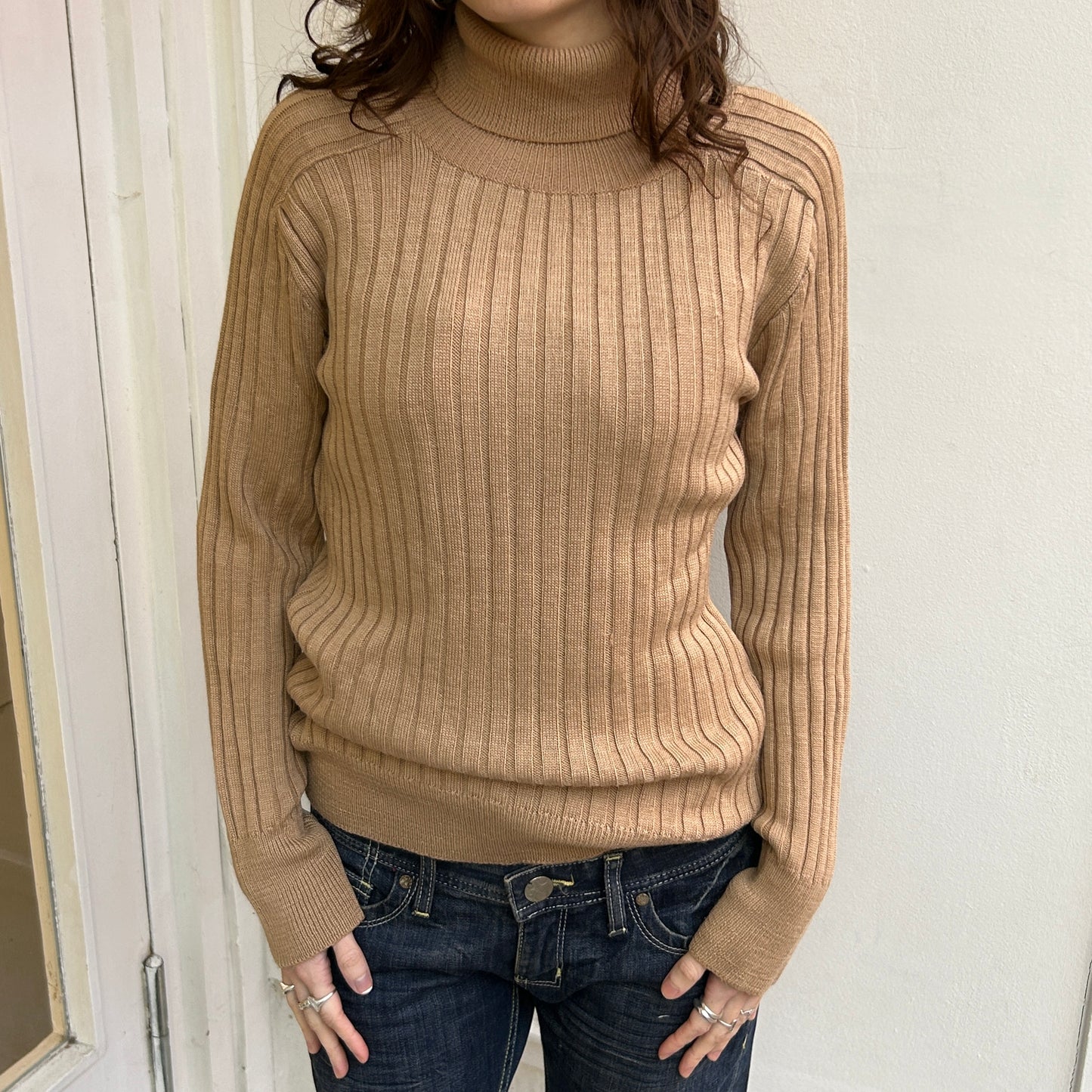 Brauner Rollkragenpullover