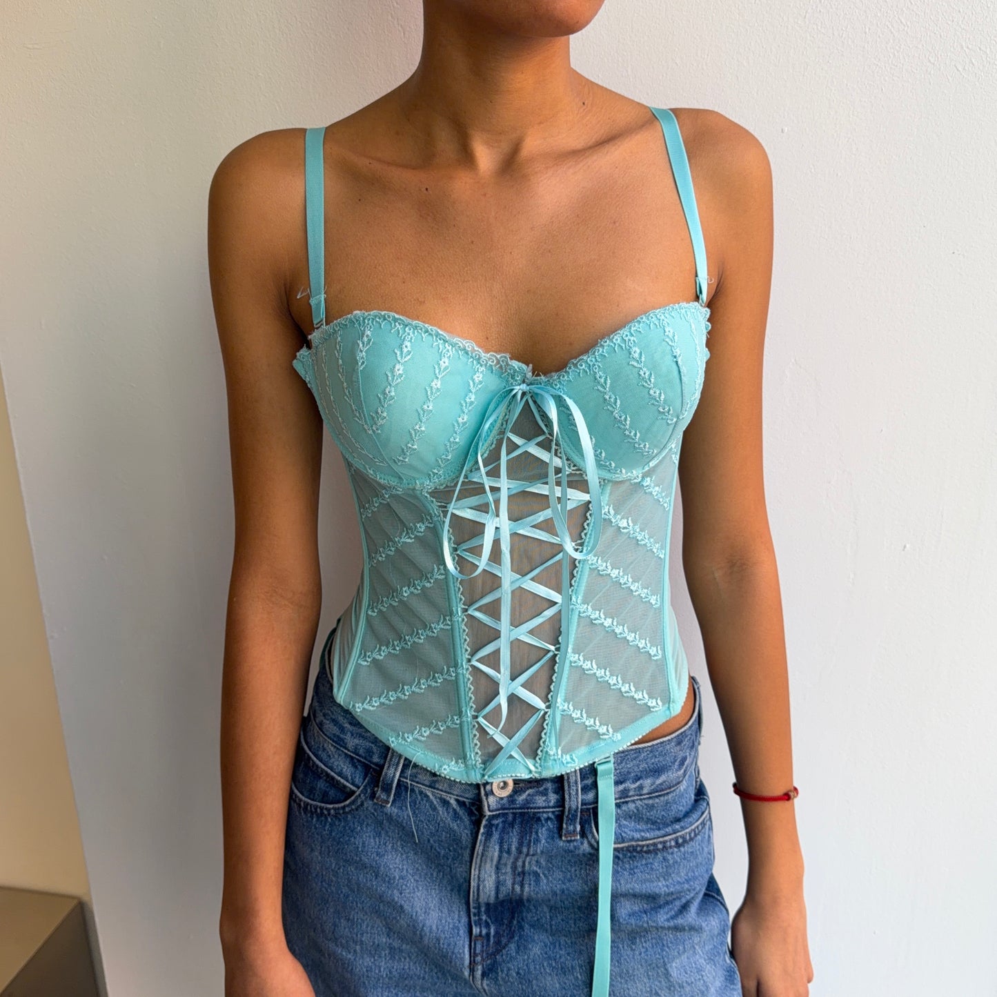 Turquoise corset top